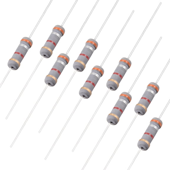 100pcs Axial Carbon Film Resistors 3.9k Ohm 1W 5%Tolerances 4 Color Bands