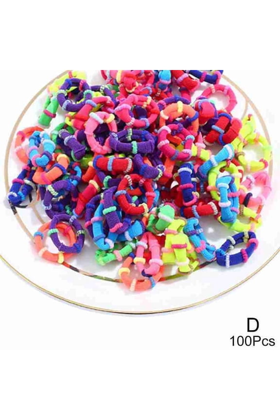 100pcs Baby Girls Colorful Small Elastic Hair Bands Ponytail Headband Kids Rubber Accessories Band Hair Children M6N2