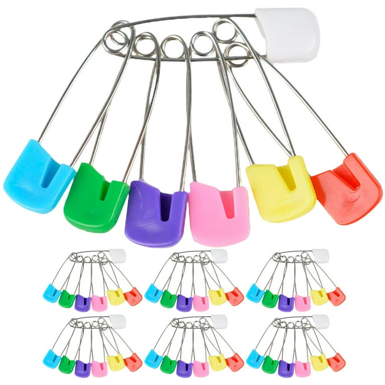 100pcs Baby Safety Pins Diaper Nappy Pin Baby Bibs Pins Clothes Safety Pin, Size: 5.5x1.1cm