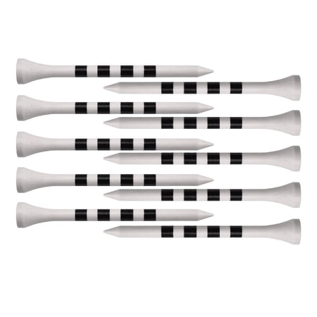 100pcs Bamboo golf professional tees Stripe Mark Scale High Performance - 70mm White, As Described