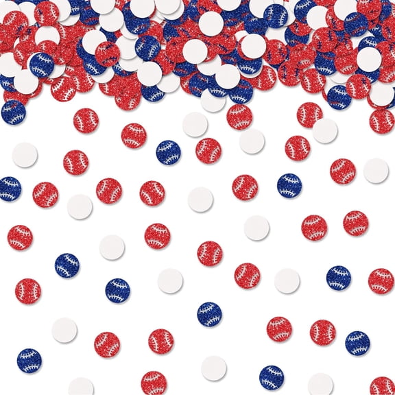 100pcs Baseball Confetti, Blue Glitter Baseball Table Confetti for Baby Shower, Baseball Bat Paper Scatters, Baseball Themed Birthday/Boys 1st Birthday Party Table Decoration