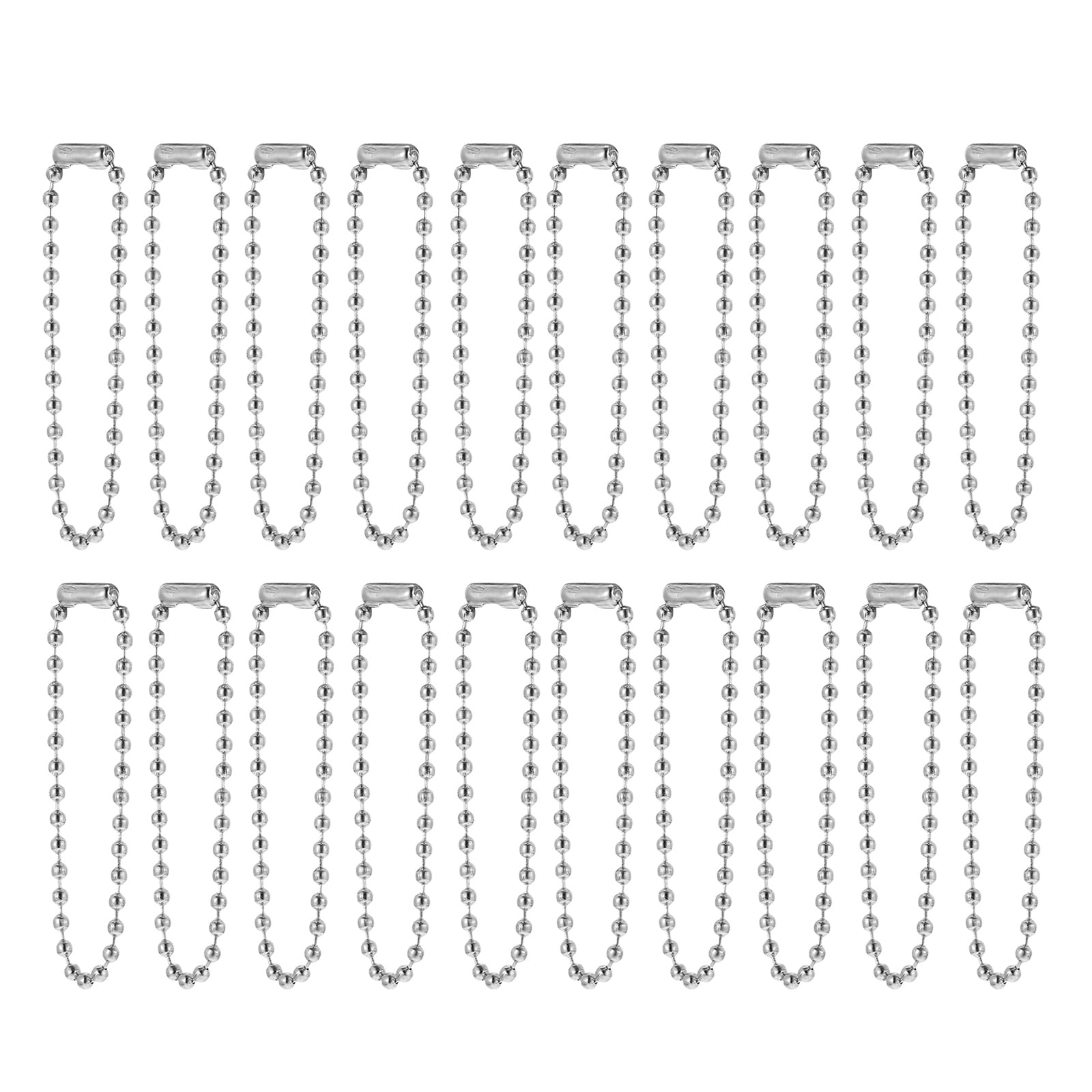 100pcs Bead Chains Stainless Steel Chain Beaded Necklace Chains for Jewelry Making Bracelet Crafts Silver