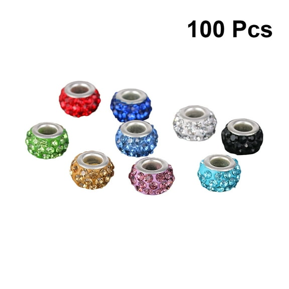 100pcs Beaded Accessories with Big Hole Glass Beads for DIY Jewelry Making Assorted Color