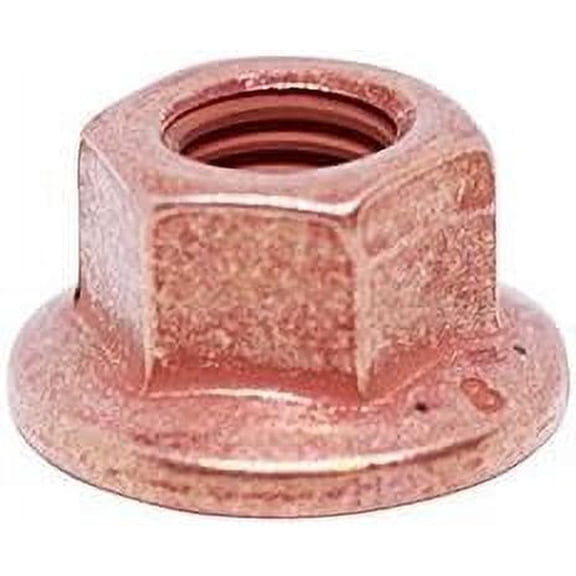 (100pcs) BelMetric M7X1.0 Metric Copper Plated Exhaust Flange Locking Nut, Class 10 Hardened Steel for High Heat NCF7X11