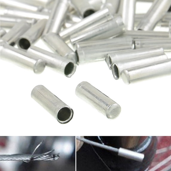 100pcs Bicycle Shifter Brake Gear Inner Cable Tips Ends Caps Crimp Ferrule