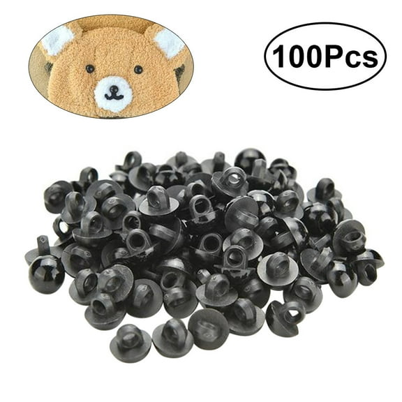 100pcs Black Craft Bear Doll Eyes Round Buttons Mushroom Beads Sewing