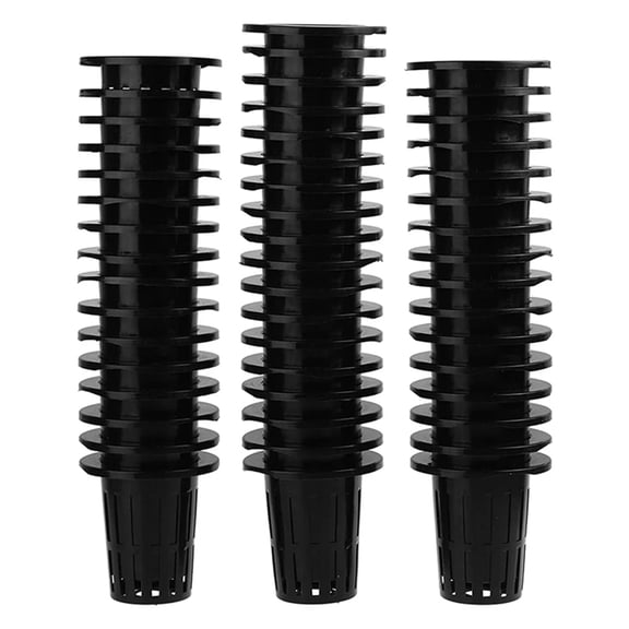 100pcs Black Plastic Fixing Basket Gardening Soilless Slotted Mesh Plant Cups, Pots, Buckets, Baskets for Hydroponics