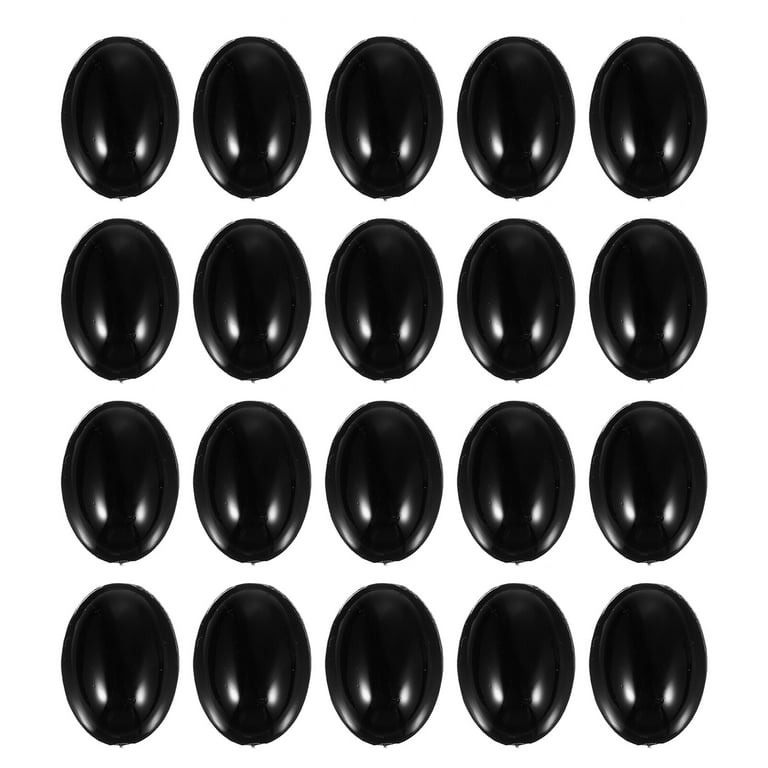 100pcs Black Plastic Oval Safety Eyes and Noses for Bear Doll DIY Craft, Size: 1.5X1X0.5CM