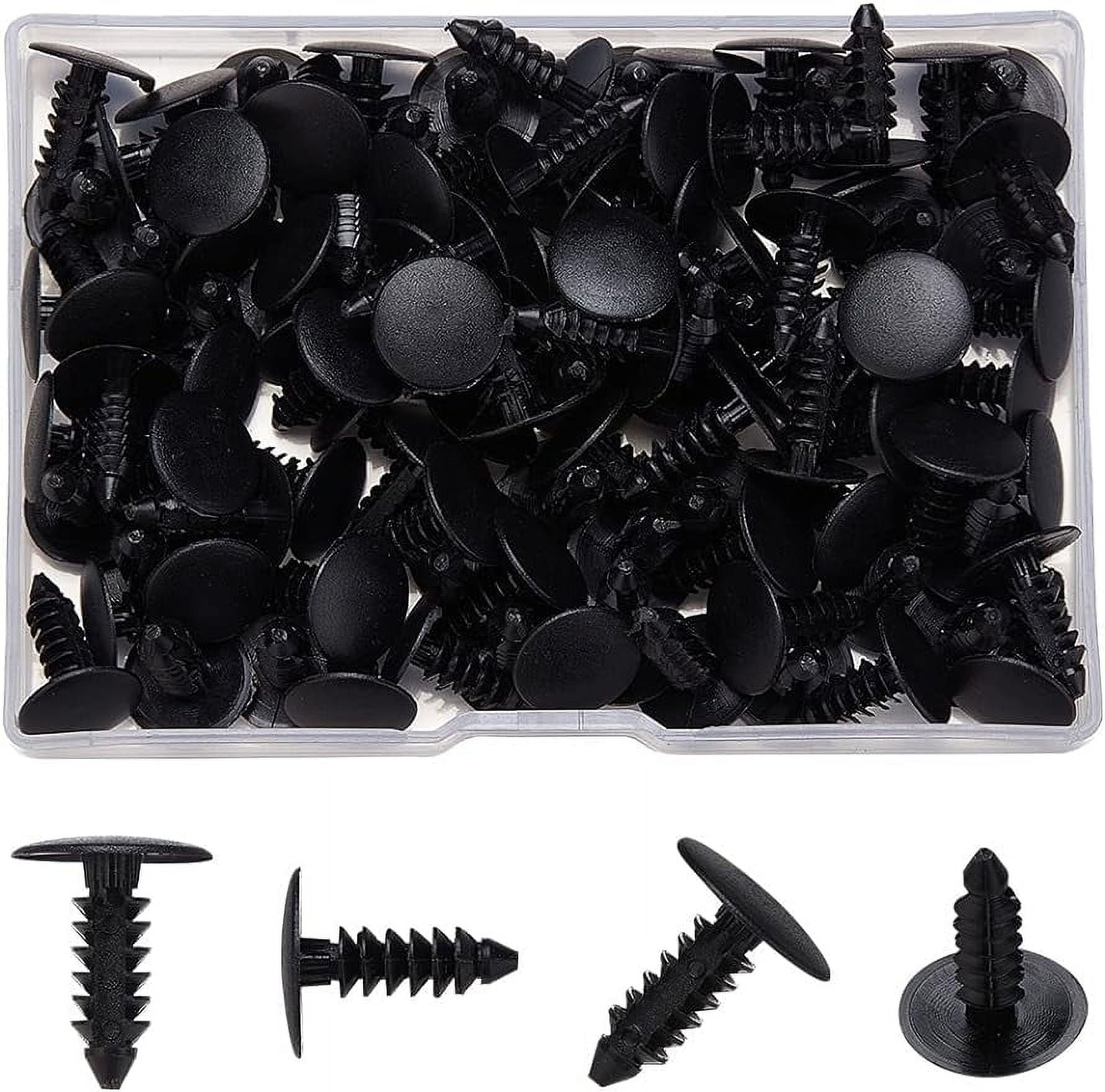 100pcs Black Plastic Rivets 3/5