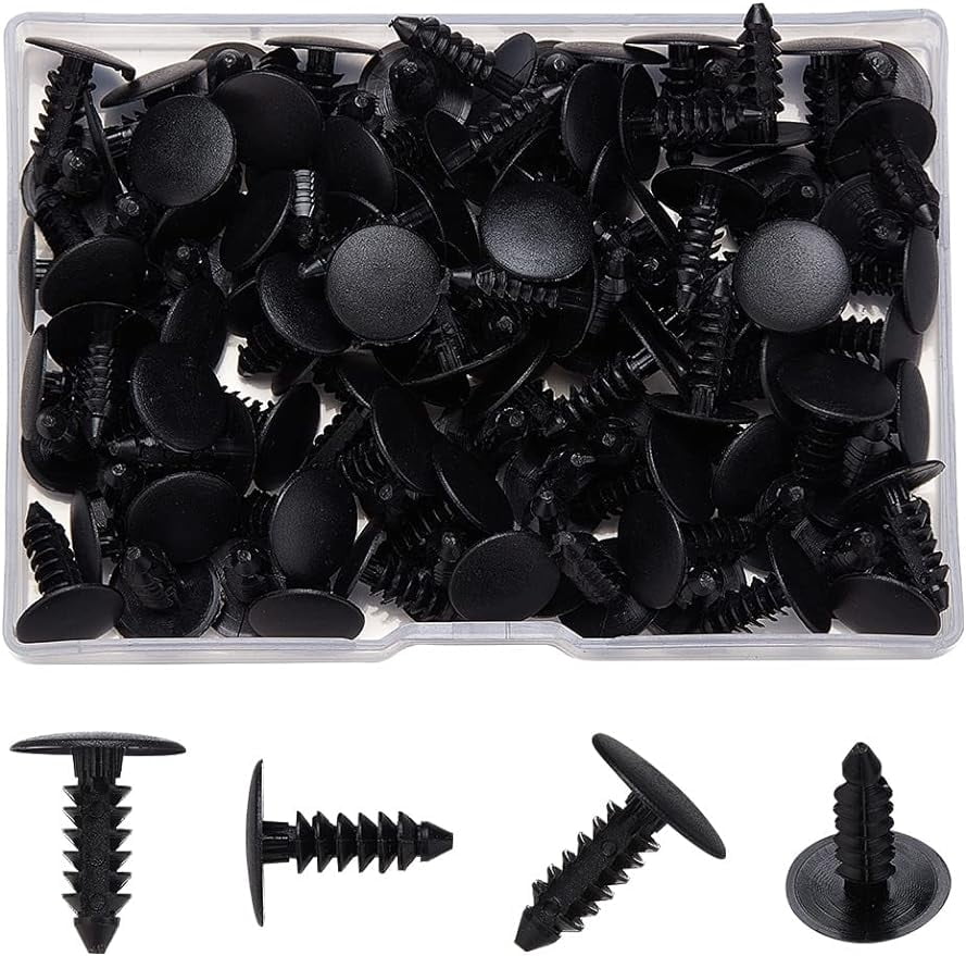 100pcs Black Plastic Rivets 3/5" Length Patio Strapping Fasteners for