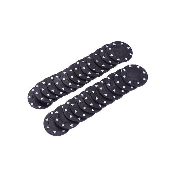 100pcs Black Texas Poker Playing Chips Commemorative Coins Plastic Props Family Entertainment Gathering Party Birthday Gag Gifts Couple Games Party Games