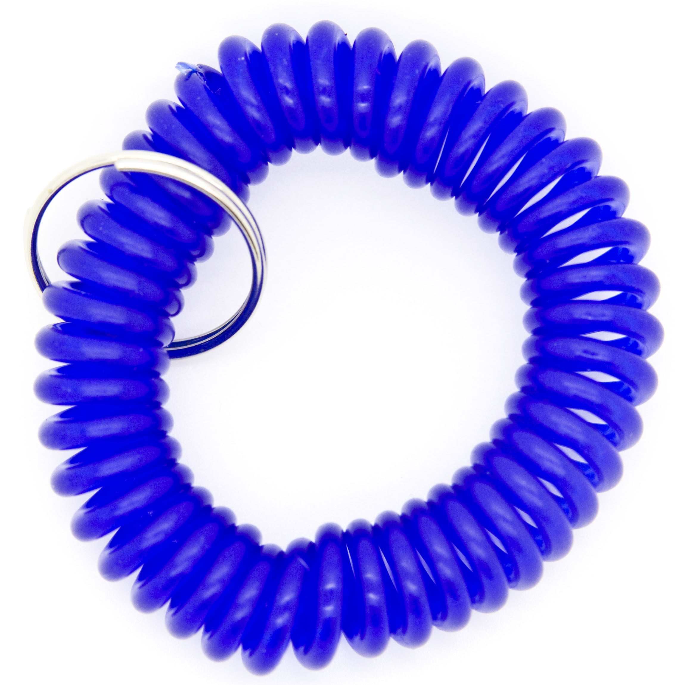 100pcs Blue Color Soft Spring Spiral Wrist Coil Elastic Wrist Band Key Ring Chain by OnDepot