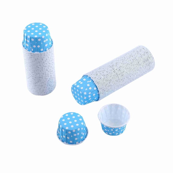 100pcs Blue Cupcake Liners - Greaseproof Baking Cups for Muffins & Parties