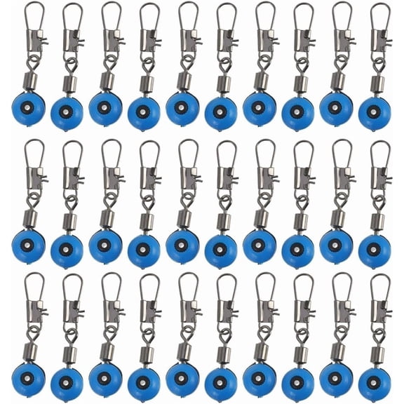 100pcs Blue Stainless Steel Sinker Slides for Fish: with Swivel Hook Clips, Quick Attachment Connector for Saltwater & Freshwater, Prevents Line Twisting, Ideal for Fast & Deep Water