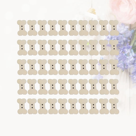 WRISTBIQUE 100-Pack Beige Wooden Sewing Buttons, Decorative Bone Style for Crafts, Projects, and Artisan Creations