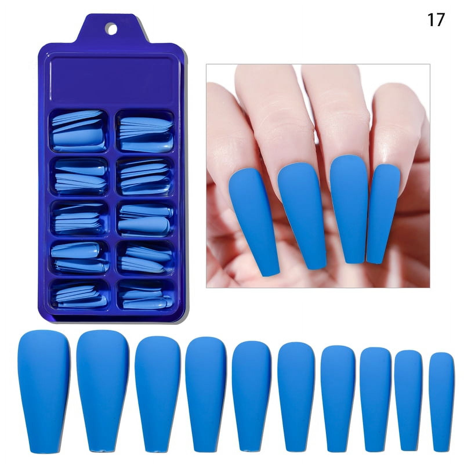 100pcs/Box Coffin False Nail Mixed Size Solid Color Matte Artificial Extension Form For Fake Nails Accessories Tips Fingernails*
