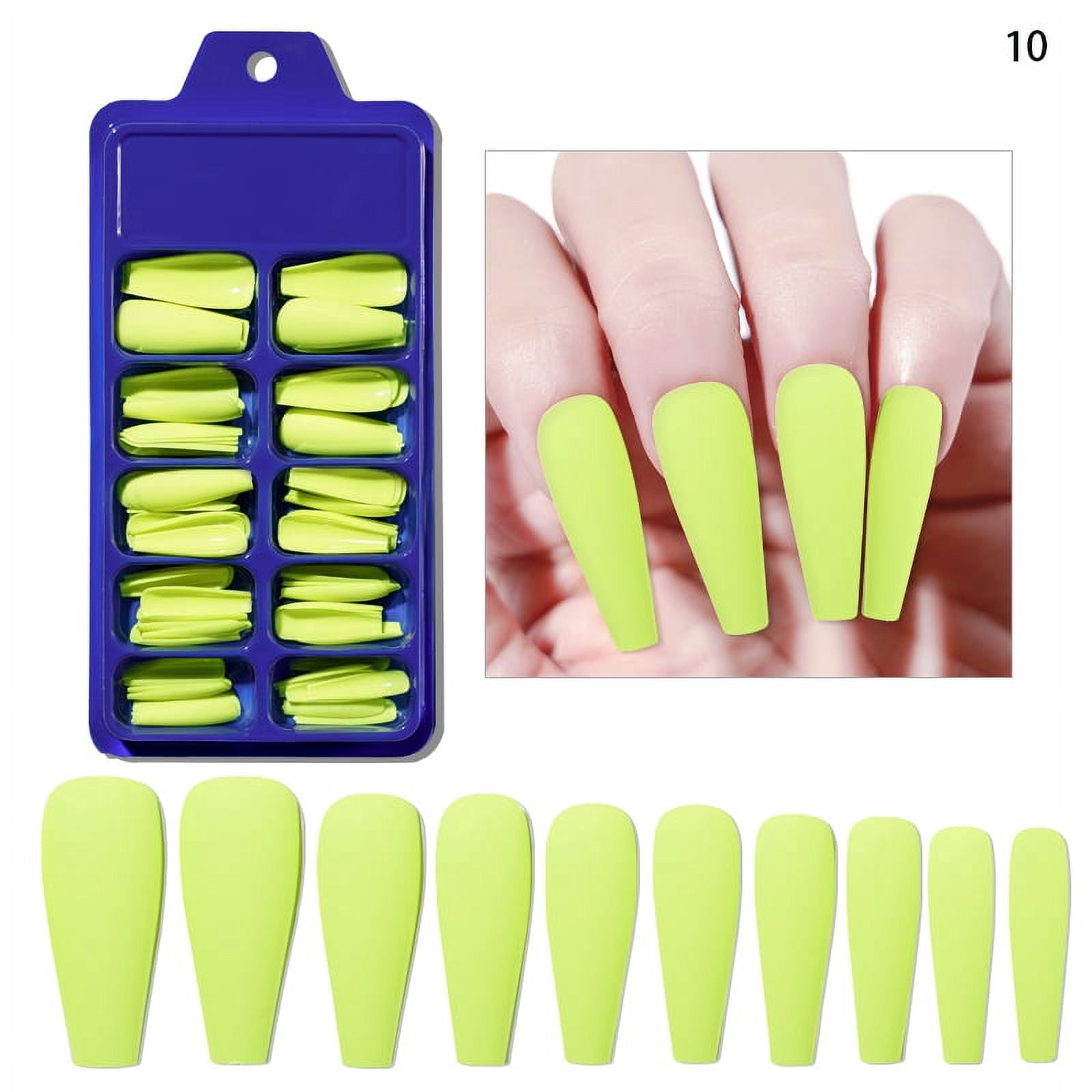 100pcs/Box Coffin False Nail Mixed Size Solid Color Matte Artificial Extension Form For Fake Nails Accessories Tips Fingernails*