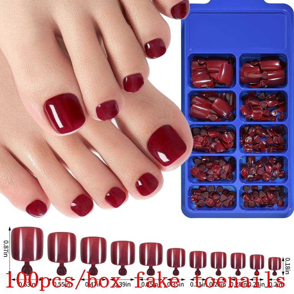 100pcs/Box Coffin False Nail Mixed Size Solid Color Matte Artificial Extension Form For Fake Nails Accessories Tips Fingernails*