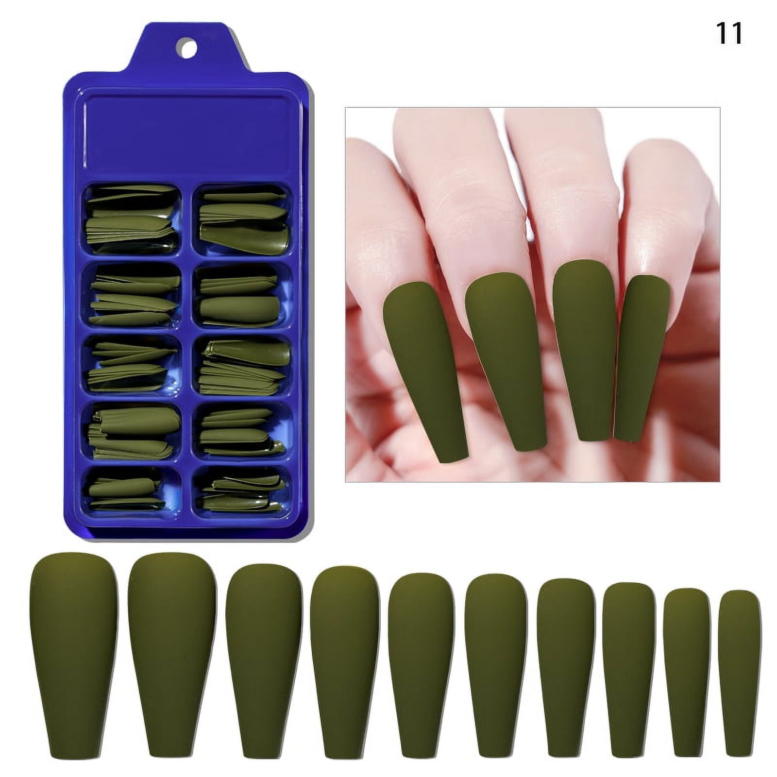 100pcs/Box Coffin False Nail Mixed Size Solid Color Matte Artificial Extension Form For Fake Nails Accessories Tips Fingernails*