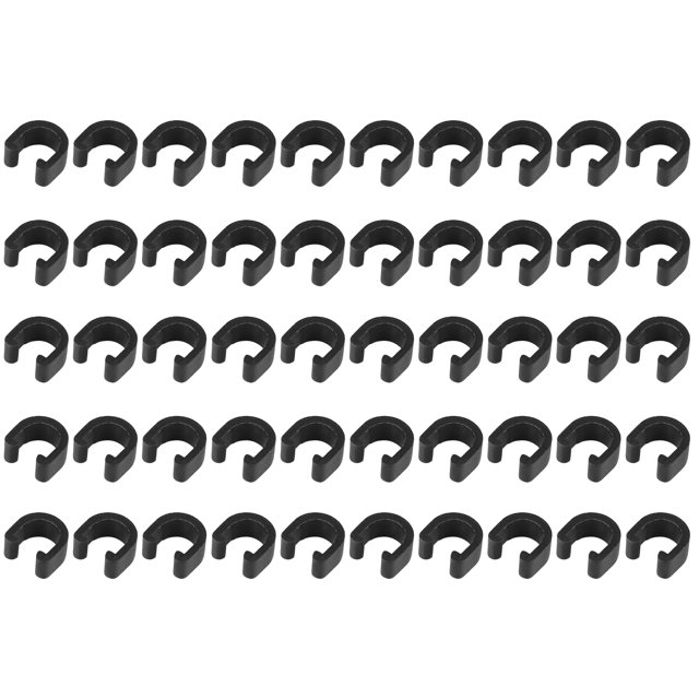 100pcs Brake Cable Clip C Style Clamp Plastic Black for Mountain Bike