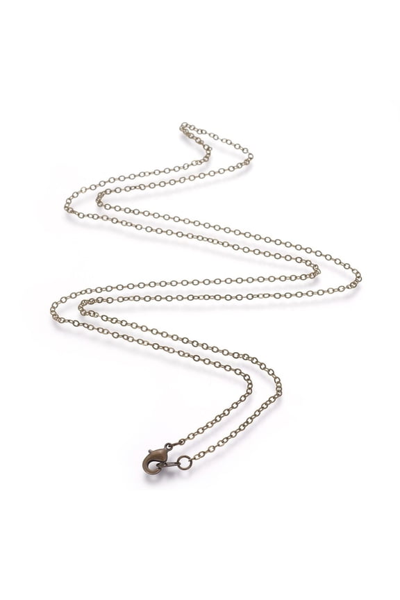 100pcs Brass Cable Chain Necklaces Antique Bronze 26 inch