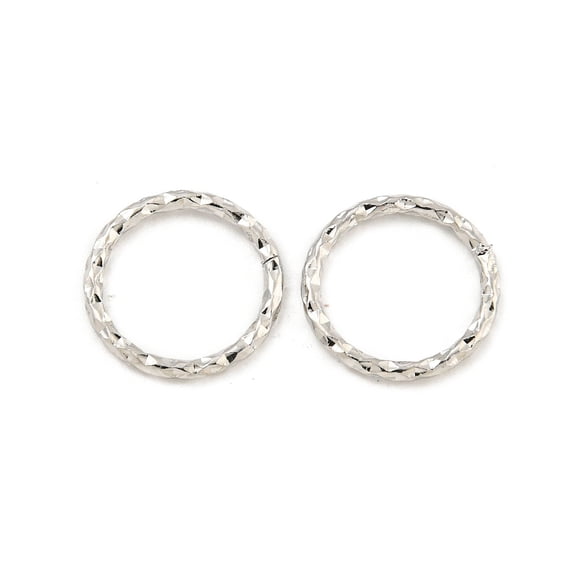 100pcs Brass Linking Rings Textured Ring Platinum 10x1mm Inner Diameter: 8mm