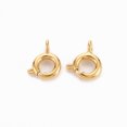 thumbnail image 1 of 100pcs Brass Spring Ring Clasps Nickel Free Real 18K Gold Plated 6x1.5mm Hole: 1.5mm, 1 of 2