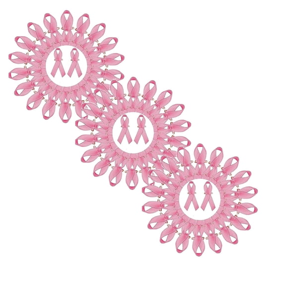 100pcs Cancer Awareness Brooch Lapel Pins Pink Ribbon Lapel Pins Pink Love Ribbon Brooch Prevention Micro Badge Clothing Backpack Accessories 3PCS, Pink 3Packs