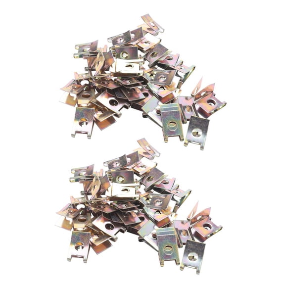 100pcs Bronze Tone Spring Metal Car Door Panel Screw U-Type Clips