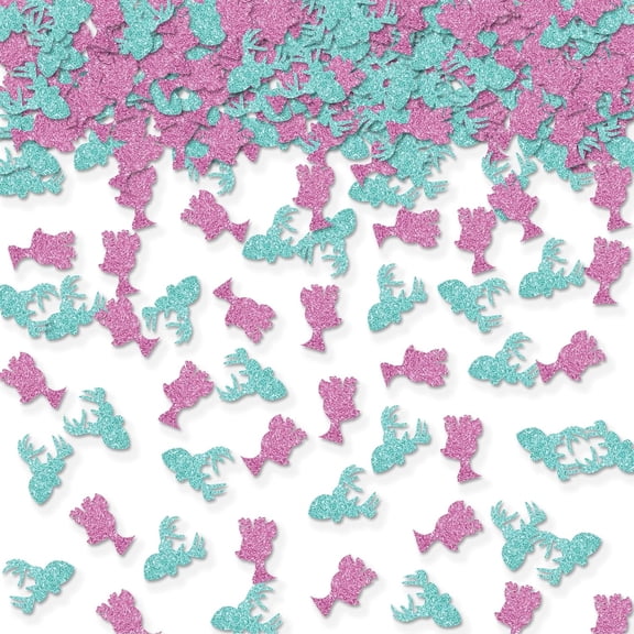 100pcs Buck or Doe Confetti, Gender Reveal Table Confetti, Deer Boy or Girl/Pink or Blue Paper Scatters for Baby Shower, Welcme Baby/1st Birthday Party Table Decoration