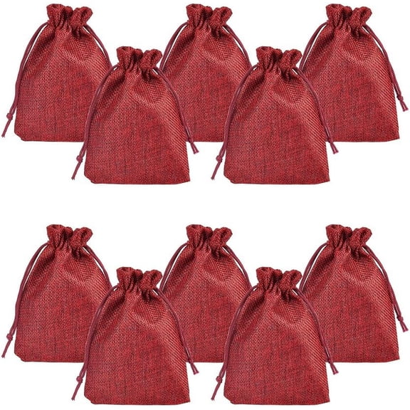100pcs Burlap Bags with Drawstring 3.7x5.3" Burlap Gift Bag Jewelry Pouch Jute Hessian Packing Storage Linen Bags