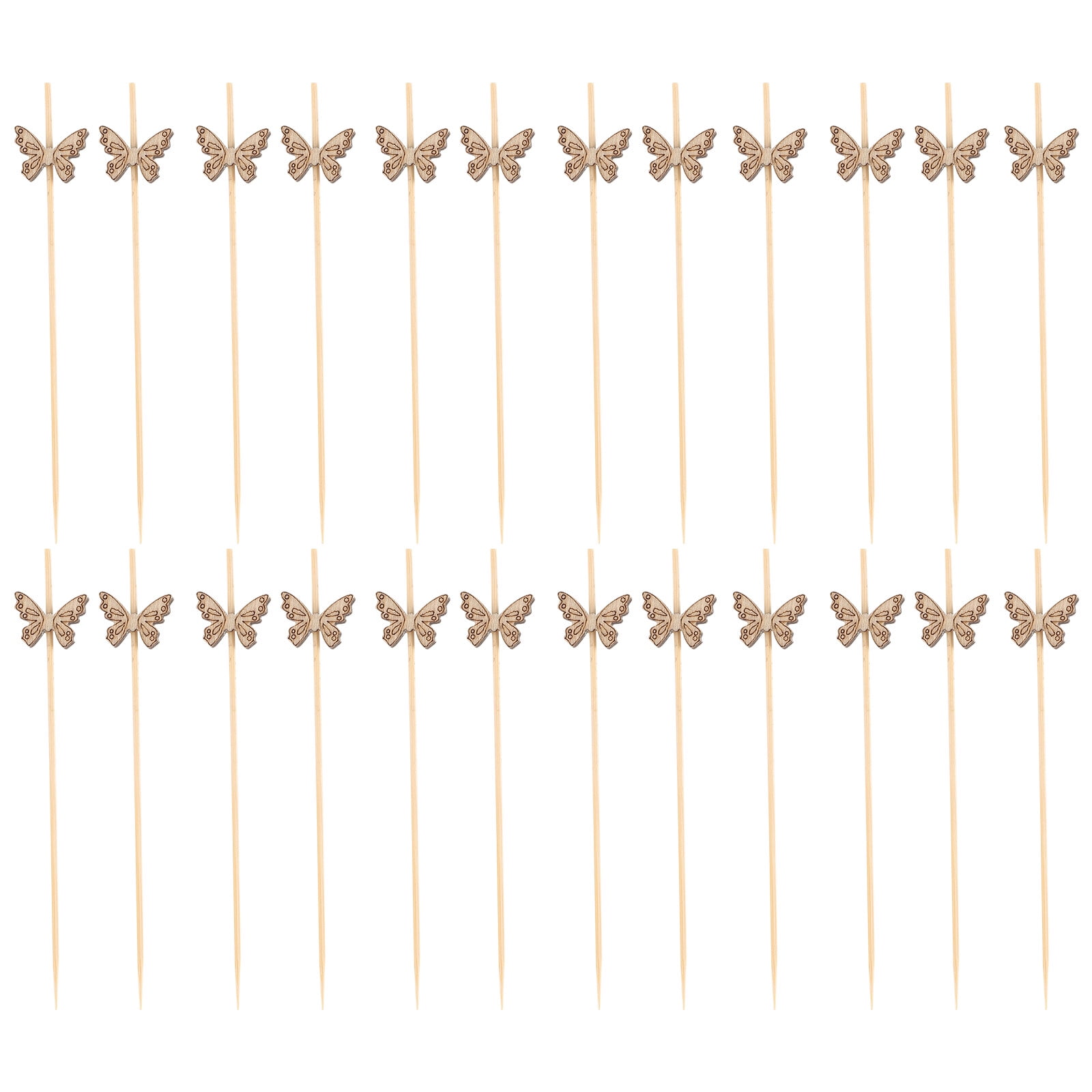 100pcs Butterflies Fruit Picks Cocktail Sticks Fruit Sticks Party