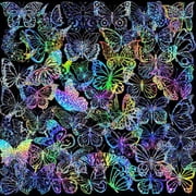 Dashing Nova Butterfly Holographic Stickers, Decorative Waterproof Adhesive Decals, 100 Count