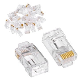 100pcs CAT6 Shielded RJ45 Pass Through Modular Plug Cable Connector End 8P8C