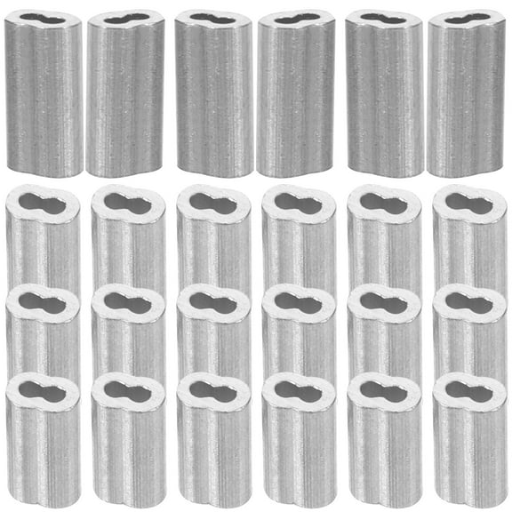 100pcs Aluminum Cable Crimping Sleeves Wire Rope Crimps for Secure Electrical Wire Connections