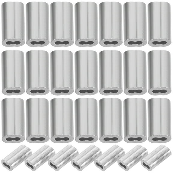 100pcs Cable Crimps Aluminum Crimping Sleeves Crimping Loop Sleeves Wire Rope Crimping Tool