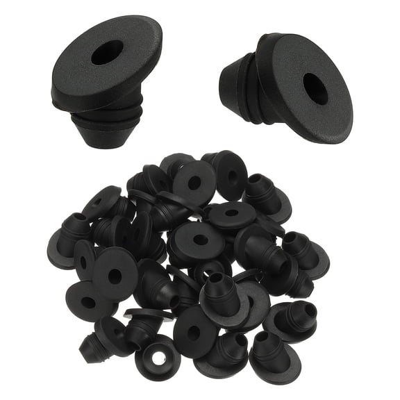 100pcs Cable Railing Rubber Grommets for 1/8" 3/16" 5/32" Cables, 30 Degree Cable Railing Grommet Hardware Kit for Metal Running Tube Posts Deck Wire Rope Protective Sleeves, Black