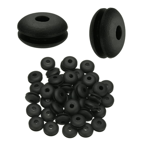 Uxcell 100Pcs Cable Railing Rubber Grommets for 1/8" 5/32" Cables, Cable Railing Grommet Hardware Kit for Metal Running Tube Posts Deck Wire Rope Protective Sleeves, Black