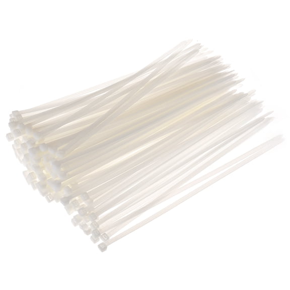 100pcs Cable Zip Ties 250mmx2.8mm Self-Locking Nylon Tie Wraps White