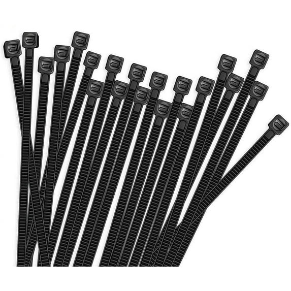 100pcs Cable Zip Ties Heavy Duty 8 Inch, Premium Plastic Wire Ties with 50 Pounds Tensile Strength, Self-Locking Black Nylon Tie Wraps for Indoor and Outdoor