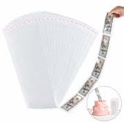 100pcs Cake Money Box Transparent Bags MODANU 3.1 x7.9 Inch Self Sealing Cellophane Bags Clear Plastic Resealable Bag for Christmas Birthday Wedding Party Supplies