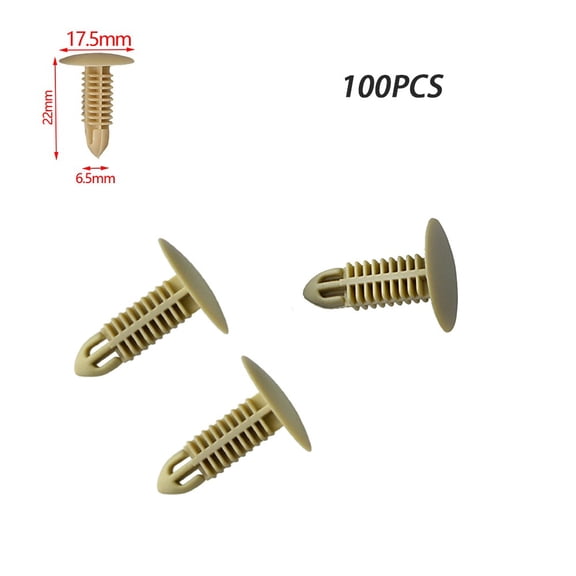 100pcs Car Fender Door Fastener Plastic Bumper Trim Clip Body Rivet Universal
