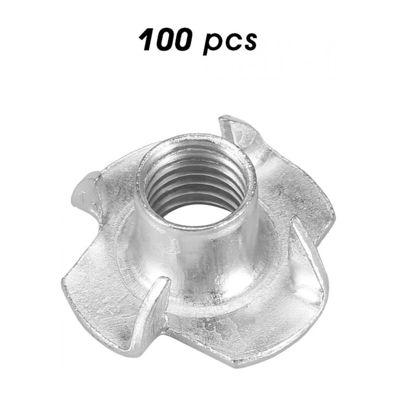 100pcs Carbon Steel M8*10 Four Pronged T Nuts Blind Inserts Nut for