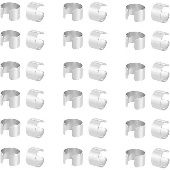 About 100pcs Cartilage Clip On Earrings Stainless Steel Non Piercing Adjustable Ear Cuff Fake Cartilage Earring for Jewelry Making 10x6mm Stainless Steel Color