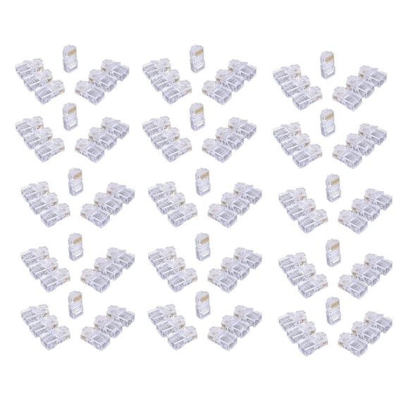100pcs Cat6 RJ45 Modulars Plugs, 8P8C Cat6 RJ45 Connectors Ethernet Cable Connectors For Networking Cable Replacements
