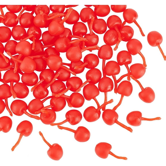 100pcs Cherry Cabochons Miniature Simulation Cherry Artificial Cherry Decorations 3D Cherry Fruit Mini Fruit for Party Decor Home Kitchen Cabinet Mini Kitchen