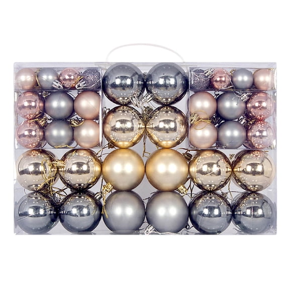 100pcs Christmas Ball Set, Multicolor Matte and Glitter Ornaments, Plastic Shatterproof Decorations, Sizes 3-6cm for Christmas Tree and Holiday Events