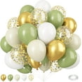 thumbnail image 1 of 100pcs Christmas Balloons,Red Green White Confetti Balloons Latex Merry Christmas Party Balloons for Christmas Birthday New Year Wedding Party Decor(Sage Gold), 1 of 8