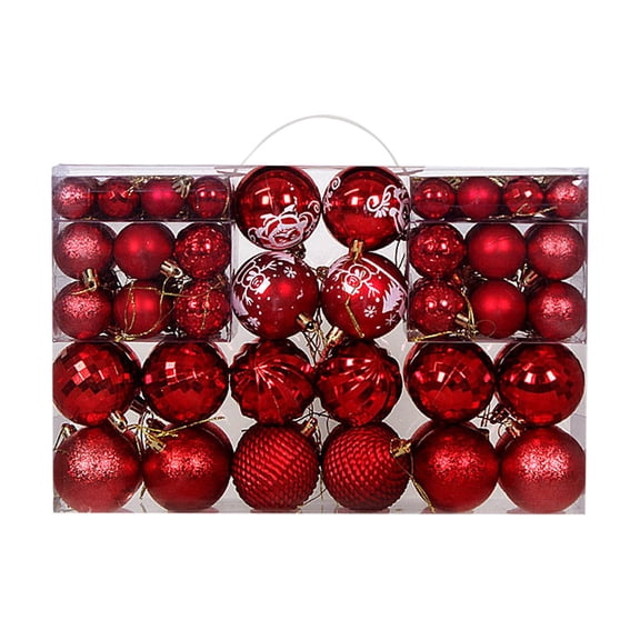100pcs Christmas Balls Set, CXALSSY Unbreakable Christmas Balls on Sale, Red Plastic XMAS Tree Ball, XMAS Balls Ornaments Decorations
