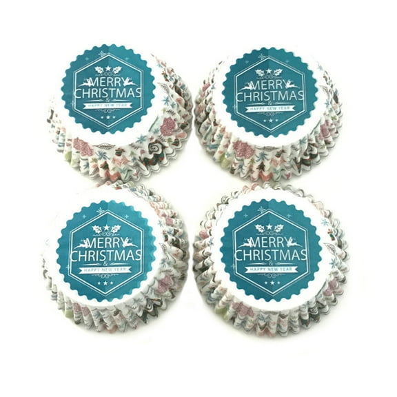 100pcs Christmas Oil-Proof Paper Cups, Muffin Baking Cups, Disposable Cupcake Liners, Grease-Resistant Holiday Cake Paper For Parties And Festive Events